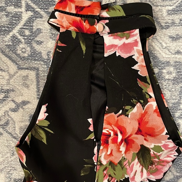 B Darlin Skater Dress, Black with Pink Peony Print - Picture 7 of 10